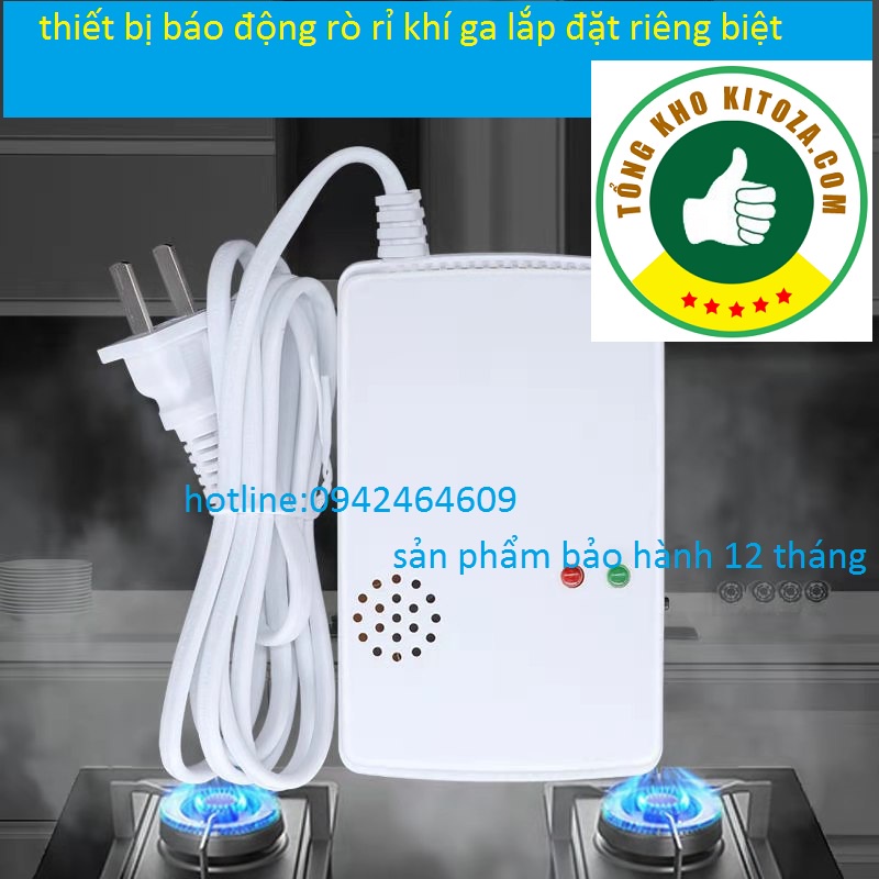 máy báo động rò rỉ gas, khí độc: chống cháy nổ và ngạt thở bằng cảm biến-bảo hành 12 tháng