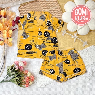 [ 11KG - 32KG ] Đồ Bộ Mặc Nhà Cộc Tay Pizama Lụa Mango Cao Cấp Cho Bé - Chất Vải Lụa_BM31