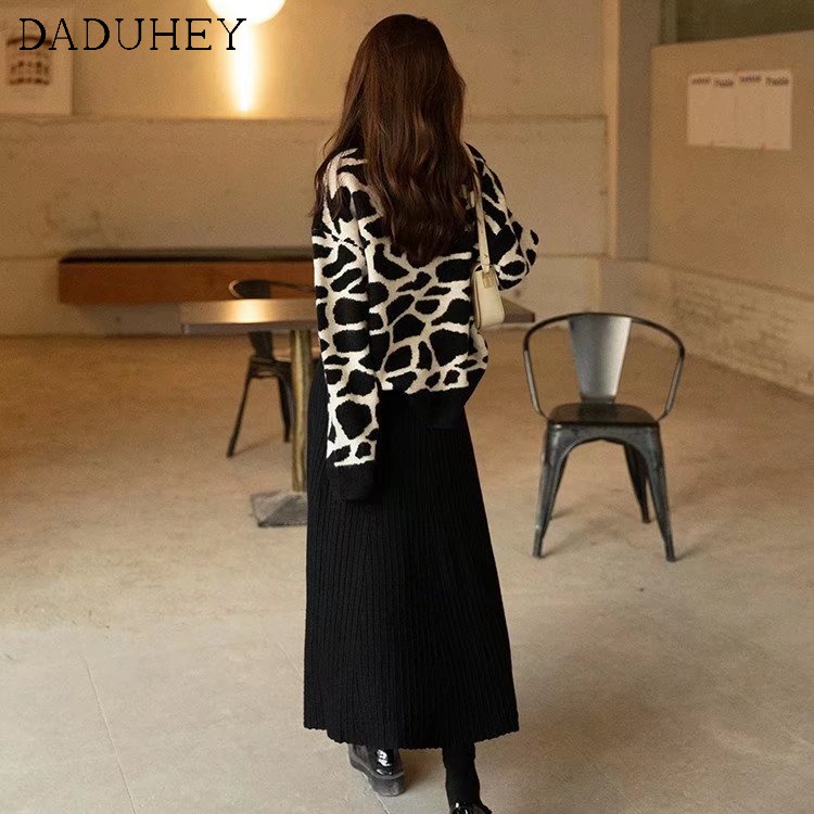 Ảnh Áo Sweater Chui Đầu Dáng Rộng In Họa Tiết Da Báo Kiểu Nhật Bản Cá Tính Cho Nữ 4