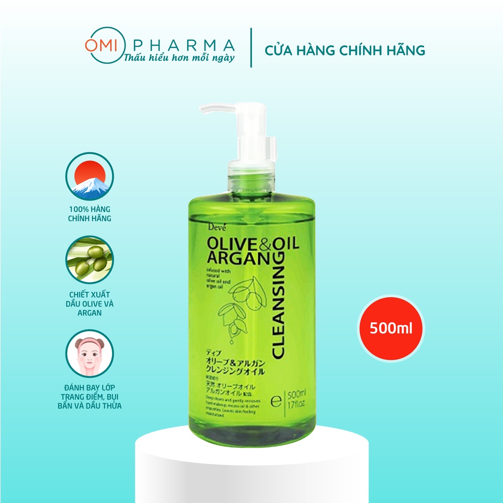 Dầu Tẩy Trang Chiết Xuất Dầu Olive & Argan Deve Clean sing Oil 500ml & 200ml