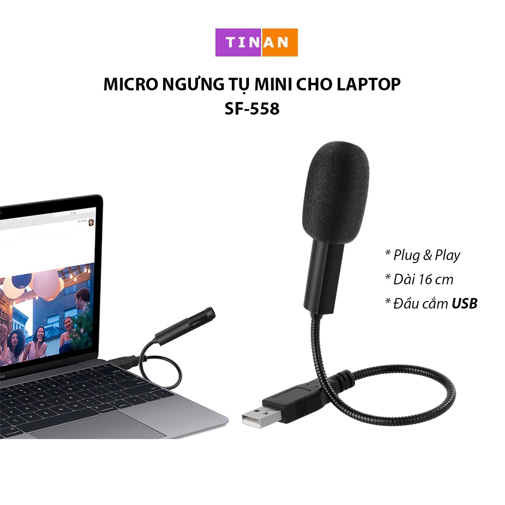 Micro Ngưng Tụ SF558 Đầu Cắm USB Cho Laptop, Đa Hướng, Thân Dạng Ống ...