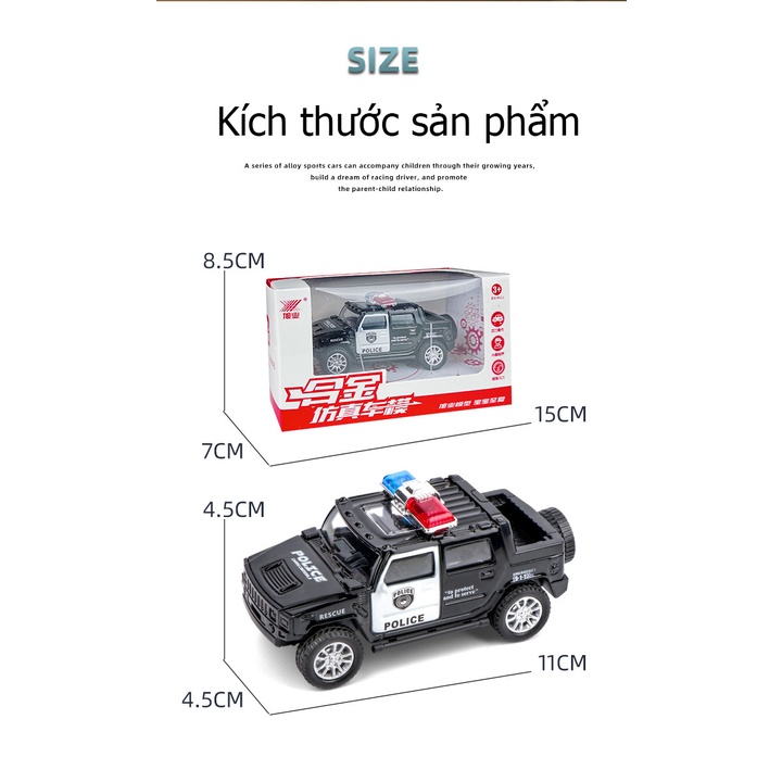 Ảnh Đồ chơi mô hình xe ô tô cảnh sát KAVY bằng hợp kim chạy cót 3