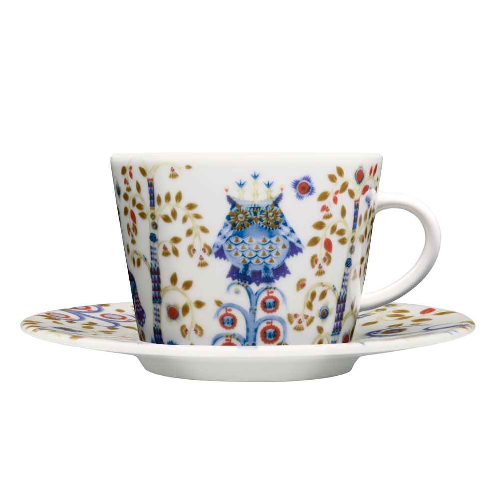 Ảnh Tách sứ uống trà Taika Iittala 200ml Phần Lan, họa tiết Bắc Âu trắng 1