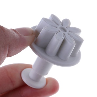 Comereally 4 Khuôn Bánh Nhựa Daisy Bộ Dụng Cụ Cắt Bánh Quy Sô Cô La Fondant Trang Trí Dụng Cụ