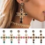 GODD Thanh Lịch Cho Cross Boho Nữ Nữ Cho Kim Cương Giả Tòn Ten Thả Cho Tai Kim Cương Giả