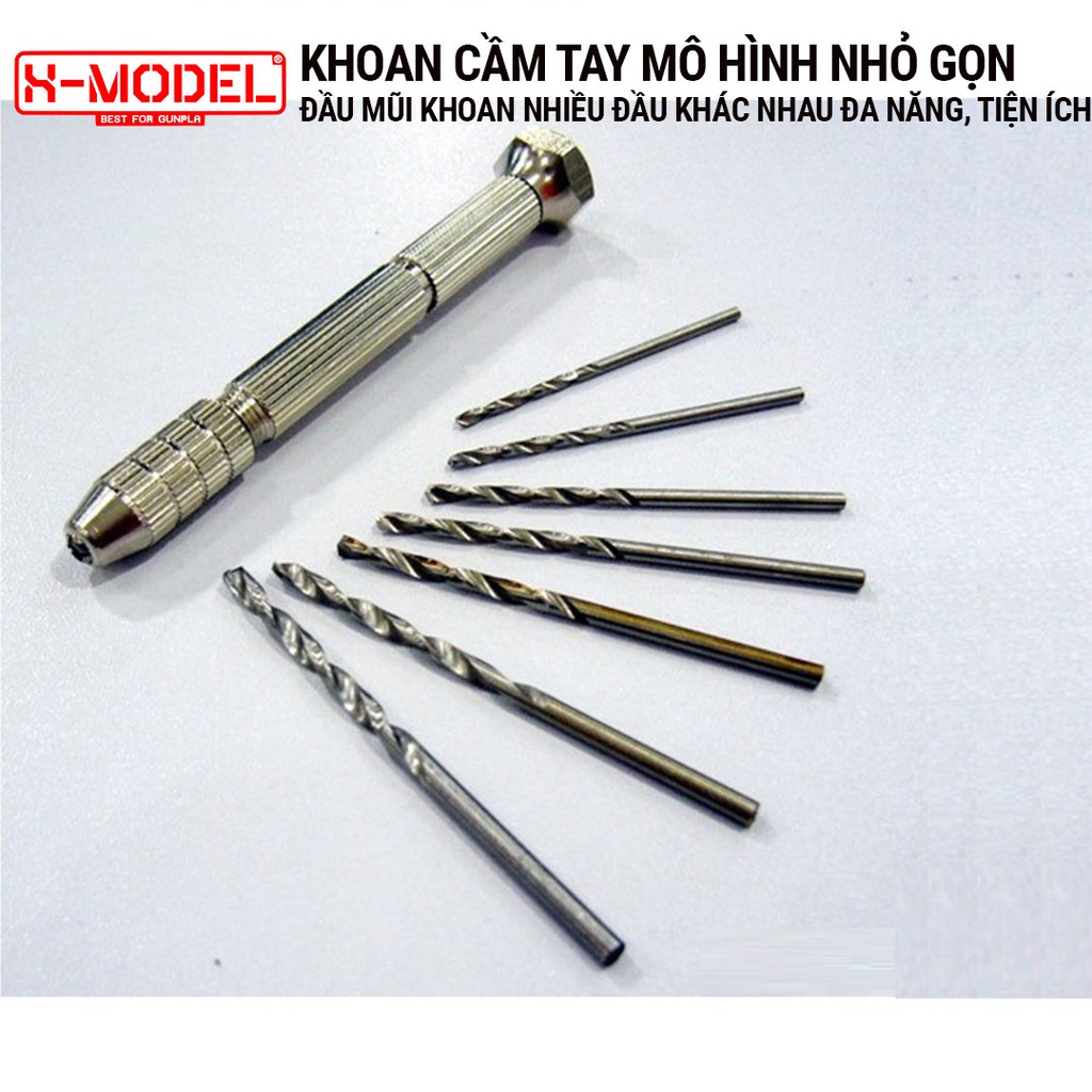 Ảnh Bộ khoan tay và bộ 10 đầu khoan chuyên dụng mô hình hỗ trợ khoan demo hoặc gắn metal Part X- MODEL 1