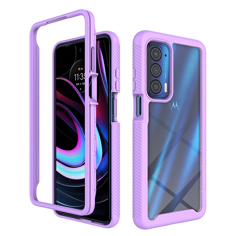 Dành Cho Motorola Edge 2021 Toàn Thân Trong Suốt Cả Thân Ốp Lưng Chống Sốc Lai Giáp Vỏ Điện Thoại