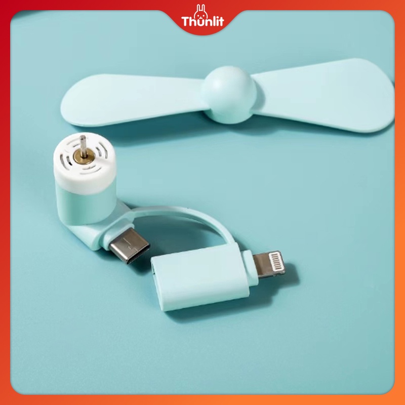 Ảnh Quạt điện thoại di động Thunlit 2 trong 1 Type-C Mini Quạt USB di động nhỏ gọn cho Android và iPhone 3