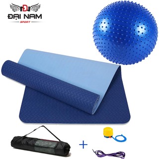 [Mã FAMALLT5 giảm 15% đơn từ 30k] Bộ Thảm Tập Yoga TPE 6mm 2 Lớp + Bóng Tập Yoga Có Gai Cao Cấp Chính Hãng Đại Nam Sport