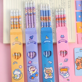 Túi 4 Bút Chì Hb Gấu Và Cô Bé Không Gian - Thỏ Hồng VPP