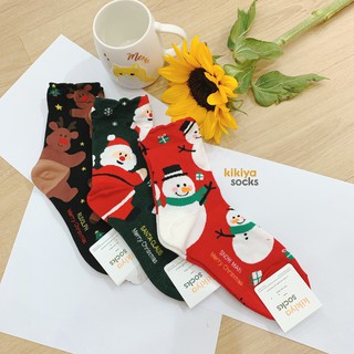 [MUA 2 TẶNG 1]Tất vớ dài Noel Giáng sinh dễ thương Kikiya cao cấp Hàn Quốc W-C-146 (Chính Hãng)