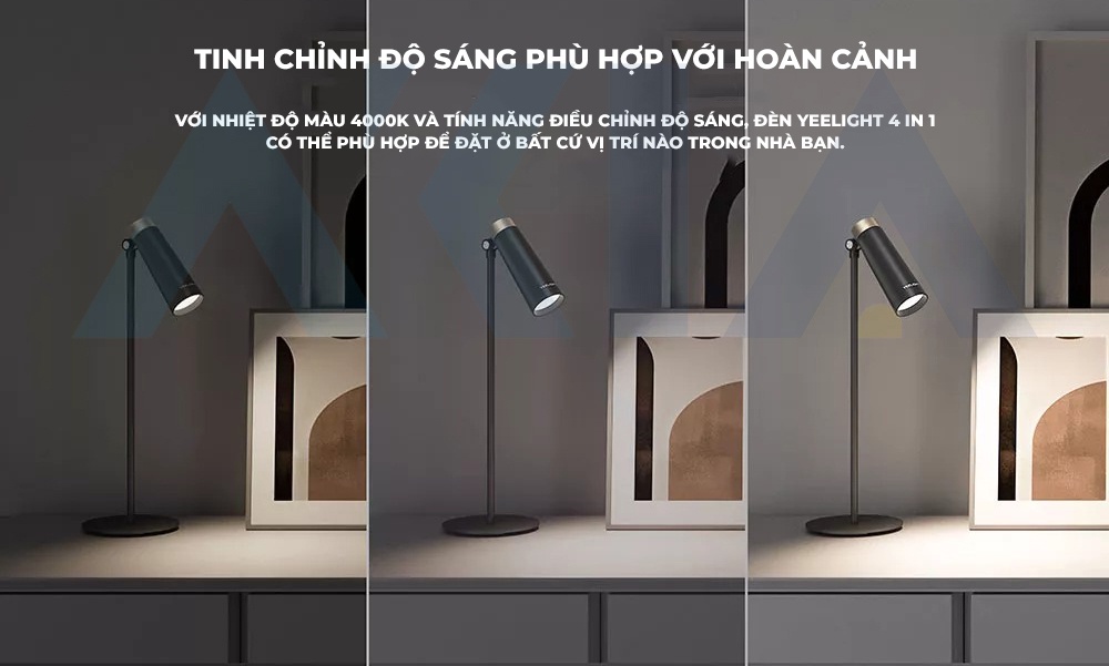 Đèn bàn đa năng Yeelight 4-in-1 Rechargeable Desk Lamp Bốn kiểu gắn, Pin  sạc 1800mAh, đầu đèn xoay 180 độ