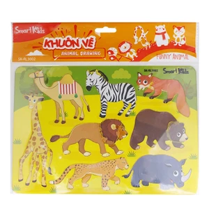 Khuôn vẽ SMARTKIDS SK-RL3002, ANIMAL Dành cho các bé mẫu giáo và cấp 1. Chất liệu nhựa, dễ bảo quản và sử dụng