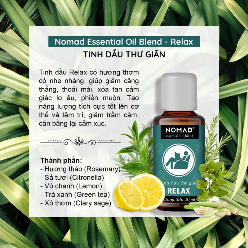 Ảnh Tinh Dầu Nomad Xông Phòng Thư Giãn Essential Oil Blend - Relax 2