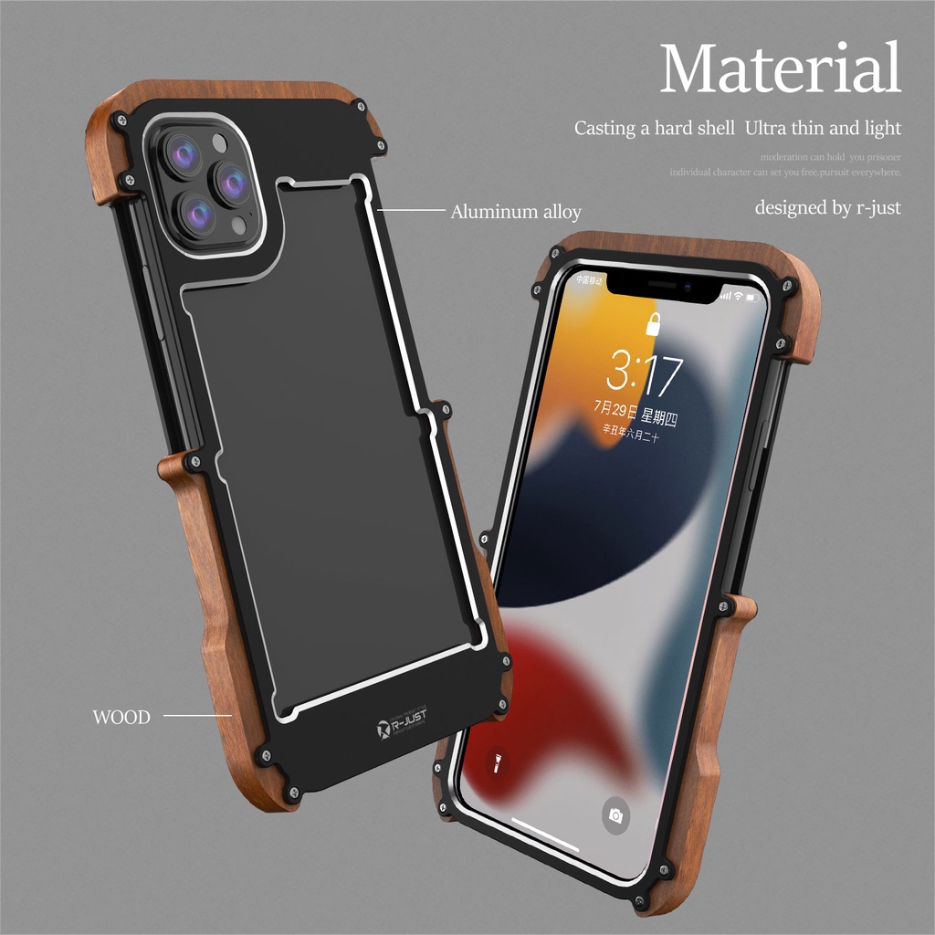 Gỗ Khung Carbon Kim Loại Dành Cho iPhone 16 15 14 13 Pro MAX 12 Mini Nhôm Ốp Lưng Chống Sốc Giáp Bảo Vệ Vỏ Điện Thoại 14 Plus