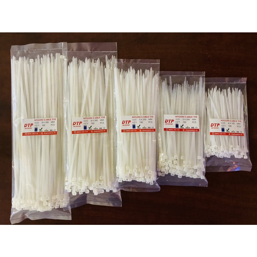 Bịch 100 sợi dây rút nhựa đủ size 10, 15, 20, 30 cm | Shopee Việt Nam