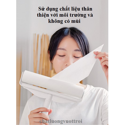 Cây Lăn Bụi Cán Dài Siêu Dính Dài 1m2 , Kèm Lõi Thay - Lăn Sàn Thảm Sofa, Điều Chỉnh Dài Ngắn Tiện Lợi