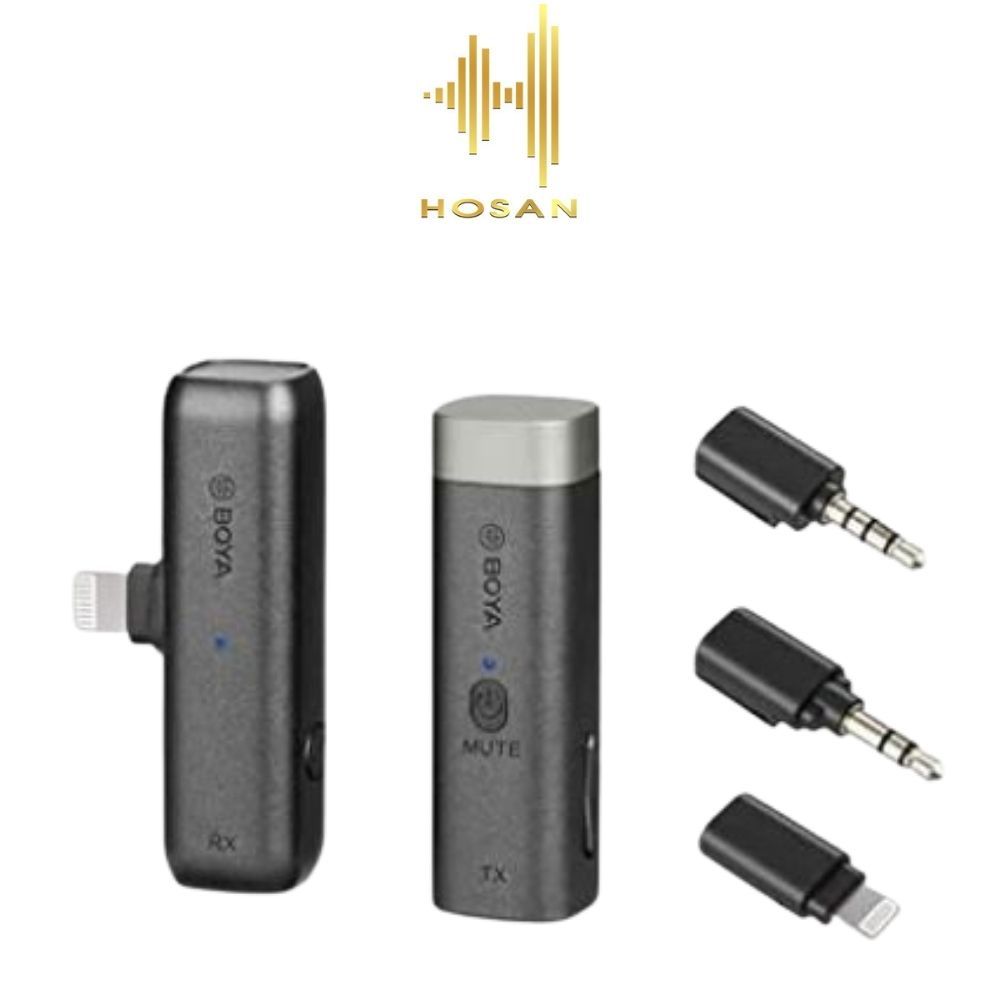 Micro thu âm không dây HOSAN WM3D, công nghệ sạc không dây tương thích với nhiều thiết bị chuyên dùng cho IOSS