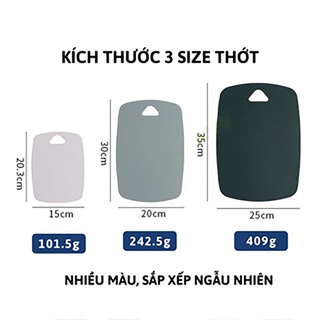 Thớt nhựa  set 3 cái, Thớt kháng khuẩn 5 D chống trơn trượt và xước bề mặt
