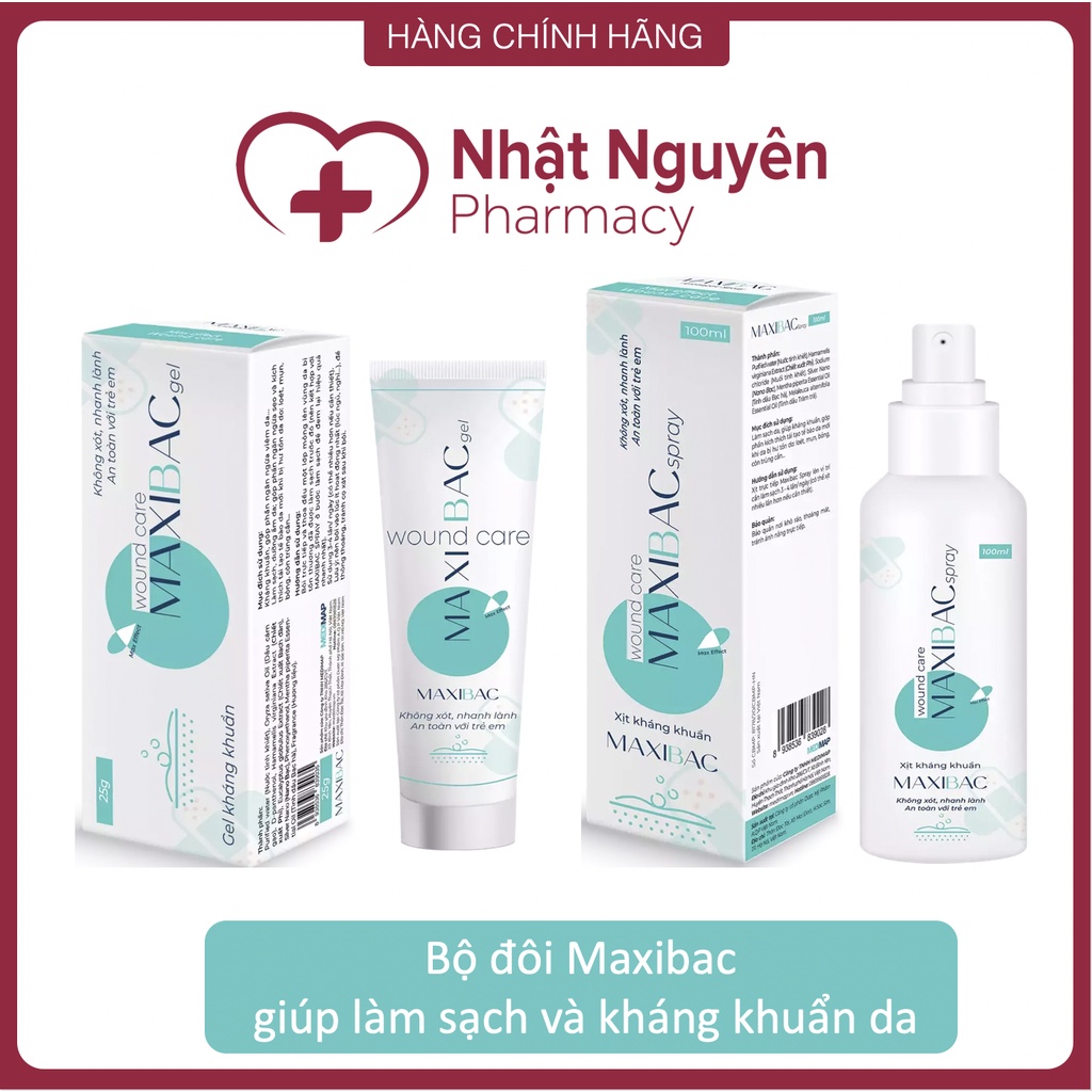 Bộ đôi xịt sát khuẩn và gel bôi MAXIBAC | Shopee Việt Nam