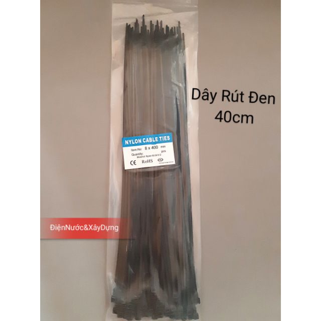 Dây Rút Nhựa Đen 40cm , Dây thít dùng để Đóng gói, Niêm phong, cột ...