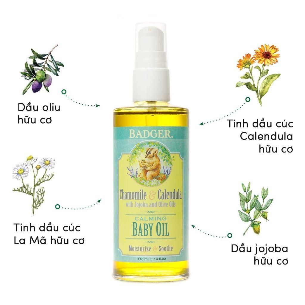 Mô tả Combo chăm sóc da hữu cơ cho bé BADGER Essential Baby Care - 3