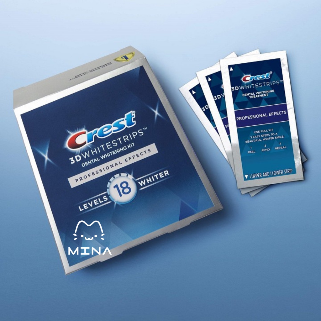 Full Liệu trình 20 ngày (20 gói) miếng dán trắng răng Crest Professional Effects