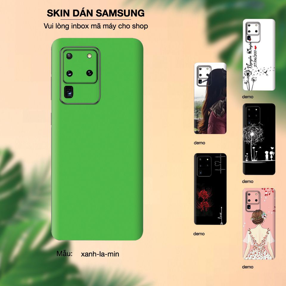 Miếng dán skin cho các dòng điện thoại Samsung A70 - A80 - A90 in màu trơn cực đẹp