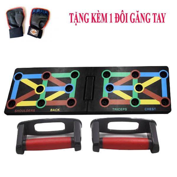 Ảnh Bảng Tập Luyện Hít Đất,Chống Đẩy Đa Năng 16 Lỗ Đại Nam Sport + Tặng Kèm Găng Tay Tập 1