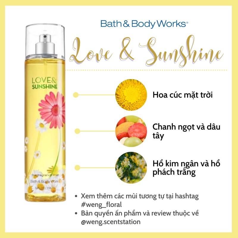 Love and sunshine bath deals and body works