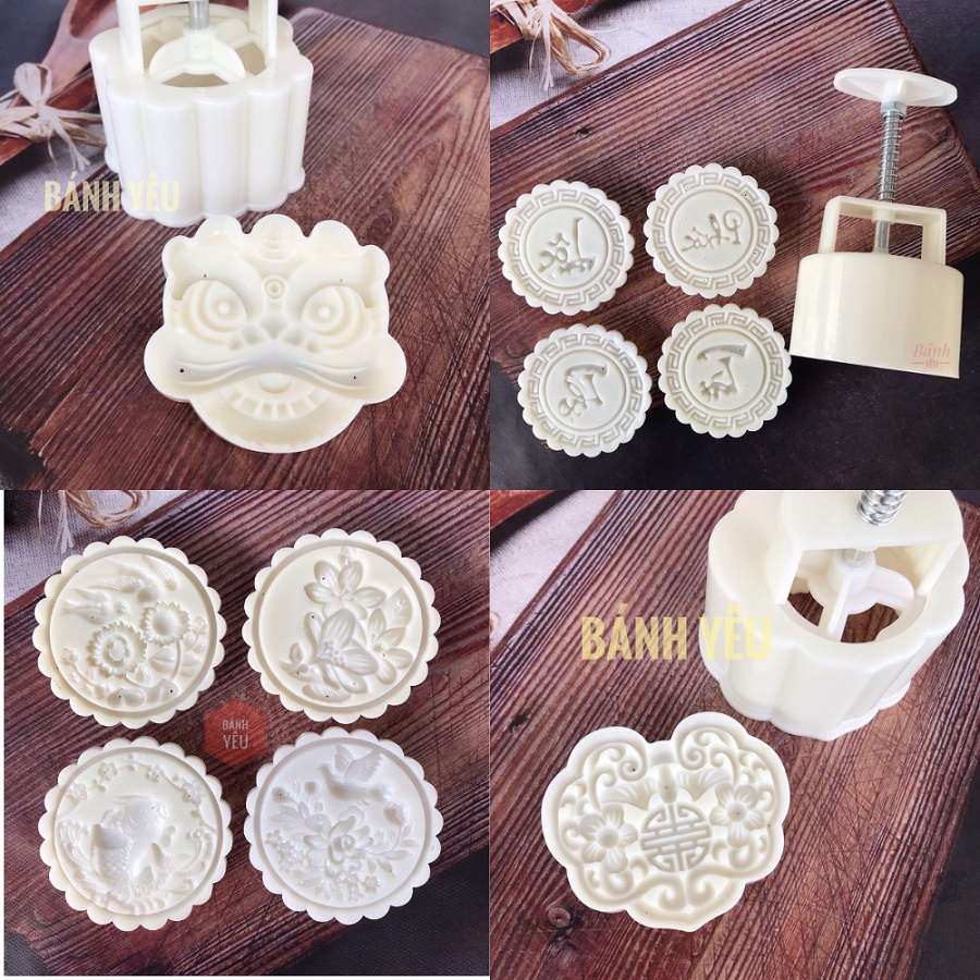 Khuôn Bánh Trung Thu Lò Xo 4 mặt 150g - BGTC