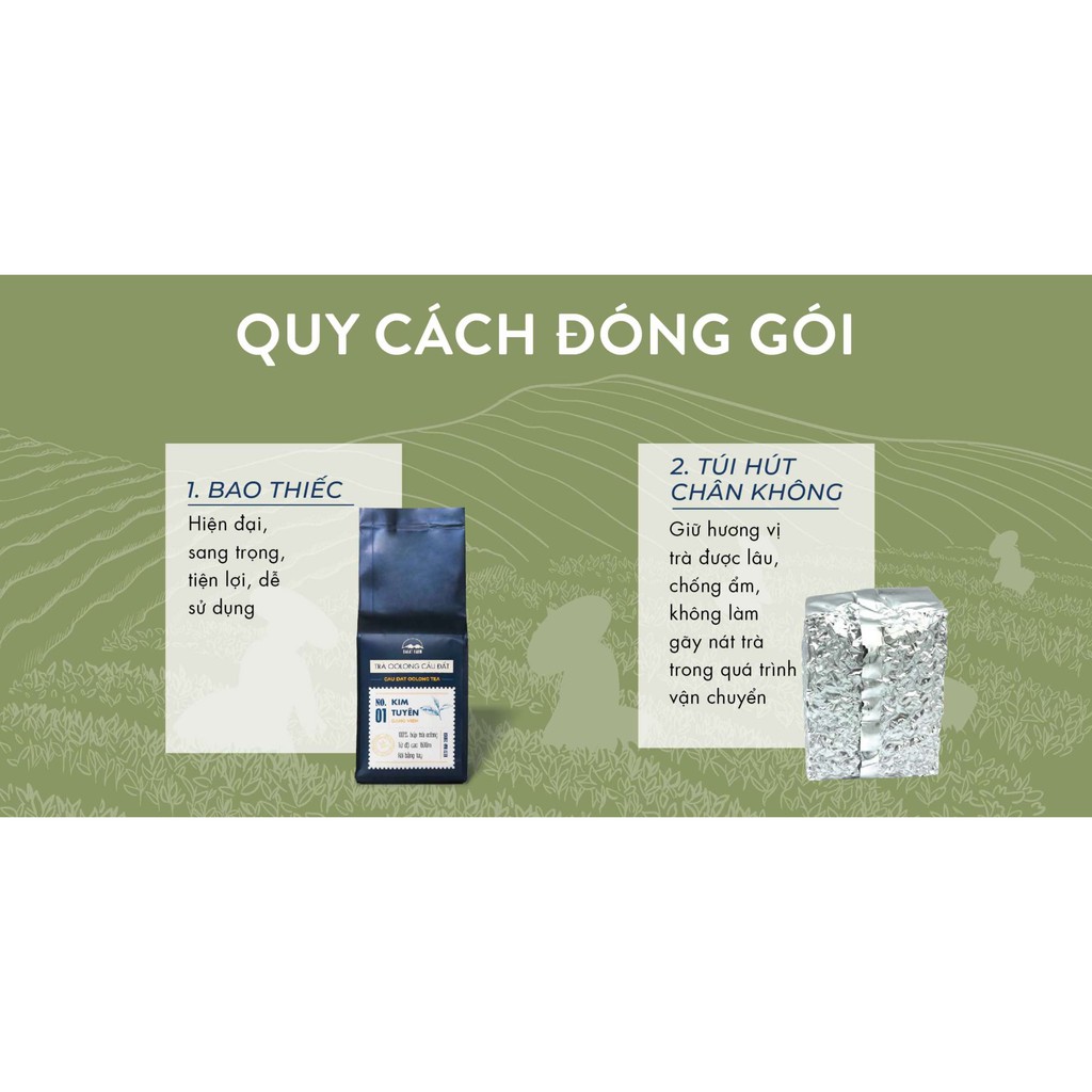 Ảnh Trà Oolong Kim Tuyên Cầu Đất Dalat Farm - Túi Thiếc 100Gr 3
