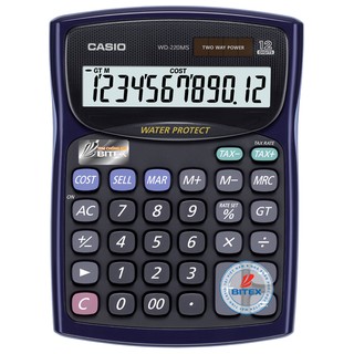 Máy Tính Casio WD-220MS Chống Bám Bẩn - Bàn Phím Có Thể Tháo Rời Để Rửa, 12 Chữ Số Siêu Bền