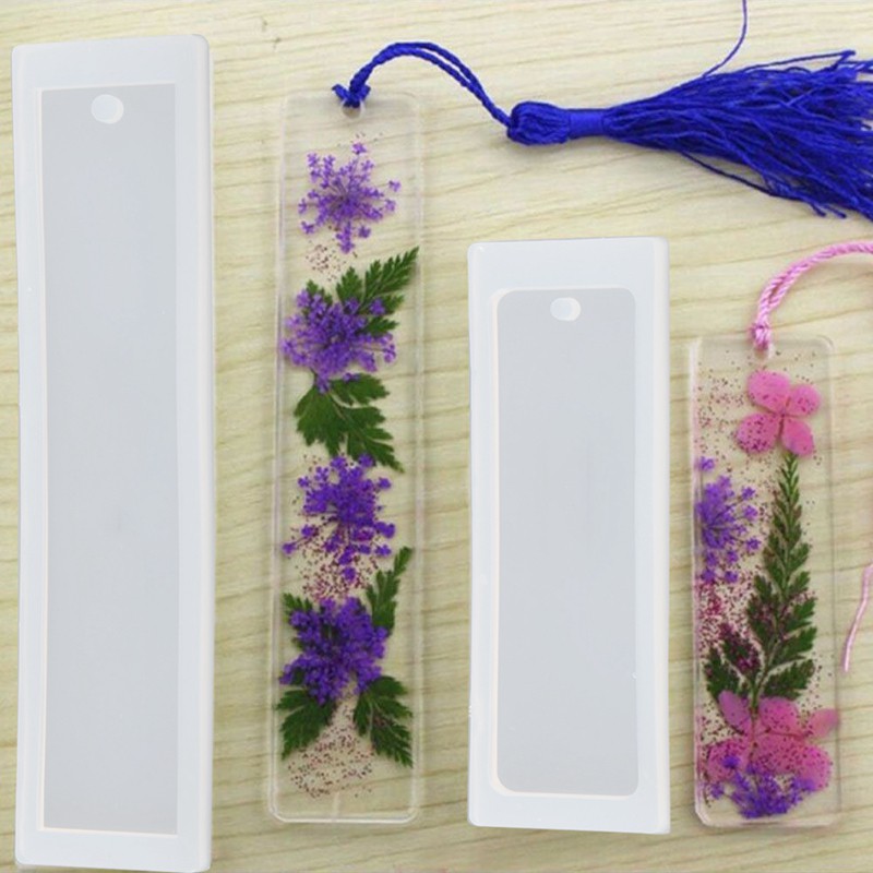 2 Cái / bộ Hình Chữ Nhật Silicon Đánh Dấu Trang Khuôn, DIY Đánh Dấu Trang Khuôn Làm Nhựa Dính Trang Sức DIY Thủ Công Silicon Khuôn Trong Suốt