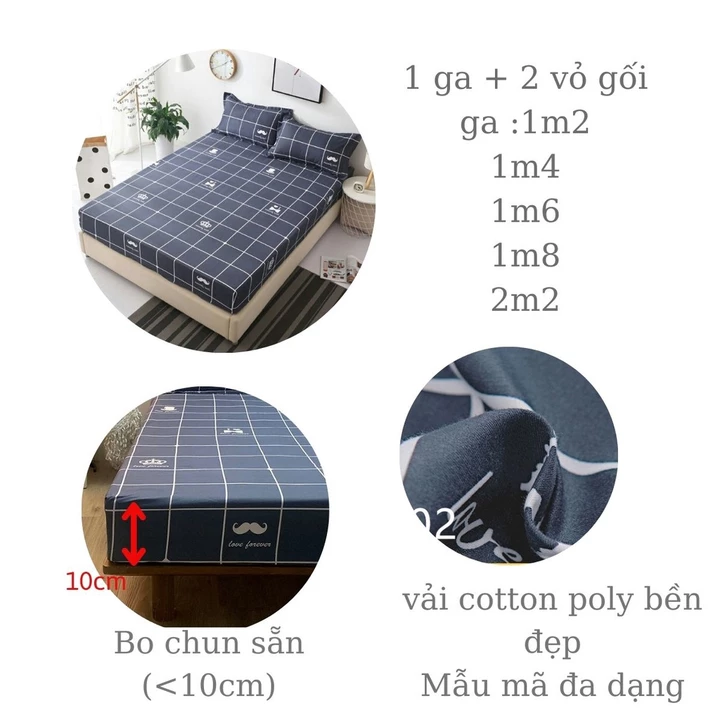 Bộ chăn ga gối - Chăn ga gối đệm, ga giường vỏ gối, vỏ chăn, drap nệm cotton poly chăn ga cho bé – 2