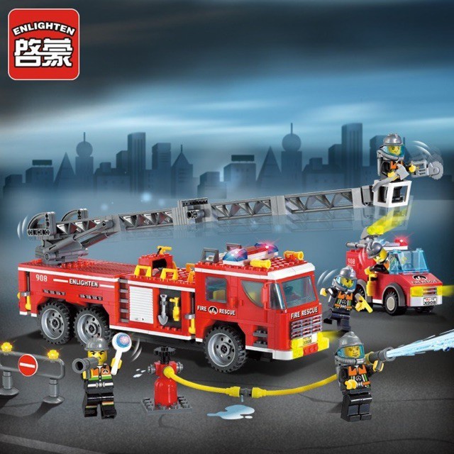 [Giá cực sốc] - Đồ chơi Lego fire rescue 908 - xe thang cứu hoả lớn và ...