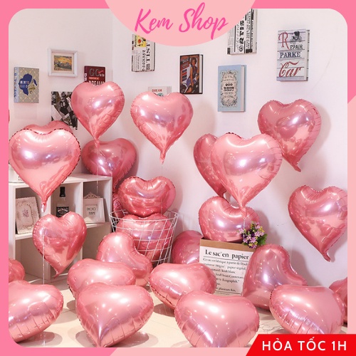 Bóng trái tim size đại 18'' trang trí đám cưới, tiệc cưới, lễ cầu hôn tỏ tình, sinh nhật - Kem Shop K1