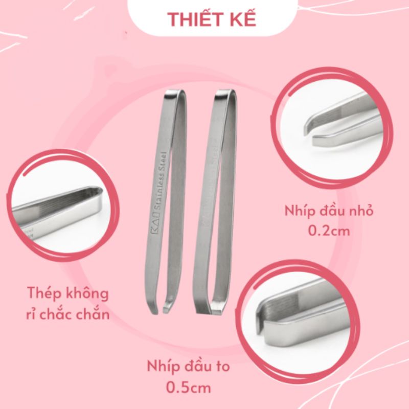 Nhíp Nhổ Lông Mày Làm Từ Thép Không Gỉ Kai 74959 - 000HK0421 (Set 2 Cây)