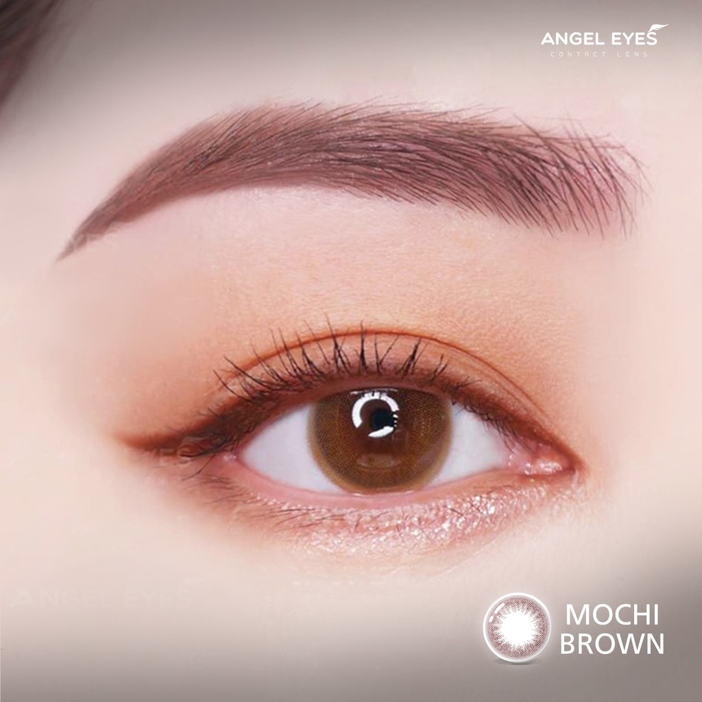 Ảnh Lens nâu có độ cận Mochi hiệu Angel Eyes có độ từ 0 - 8 độ, dòng kính áp tròng nâu có độ phù hợp kỷ yếu, đi học, cô dâu 1