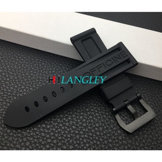 Dây đeo đồng hồ cao su silicon mềm cho Panerai 24mm Dây đeo đồng hồ nam chống nước Vòng đeo tay thể thao có khóa chốt PAM368 / 389 / 111 / 351