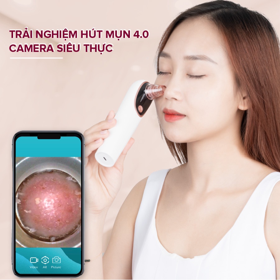 Ảnh Máy hút mụn đầu đen tích hợp CAMERA SOI DA TÌM MỤN ẩn Zoom X20 Maxcare Max666PRO cao cấp Kết nối App 4