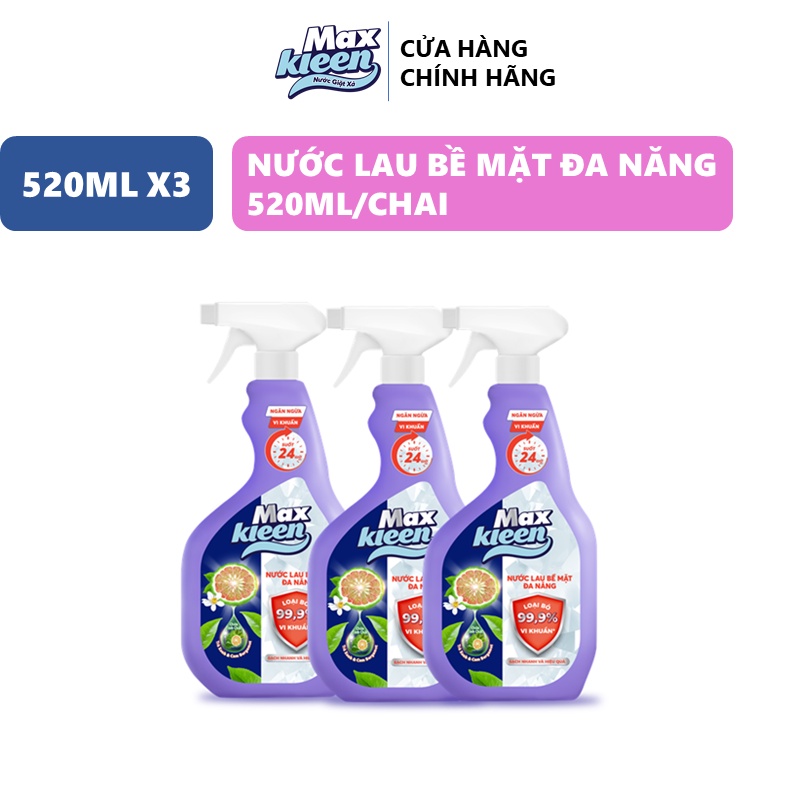 Ảnh Combo 3 Chai Nước Lau Bề Mặt Đa Năng MaxKleen (520ml/chai) 2