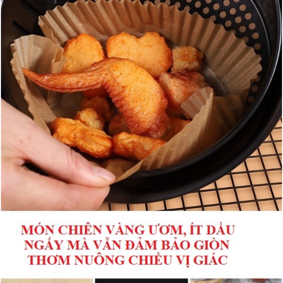 Giấy Nến Nướng Bánh Giấy Nến Thấm Dầu- Giấy Dầu Chống Thấm Dùng Cho Nồi Chiên Không DầU set 50 cái  #HCM