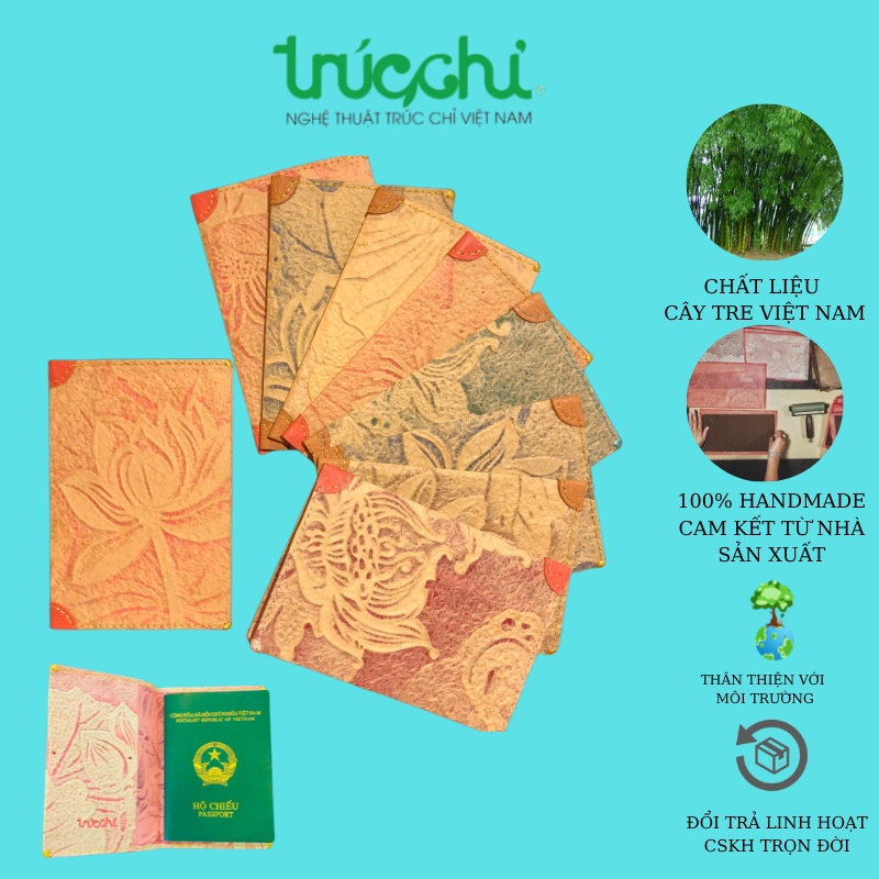 Bìa bọc hộ chiếu Trúc Chỉ, bìa hộ chiếu handmade 100% thủ công từ ...