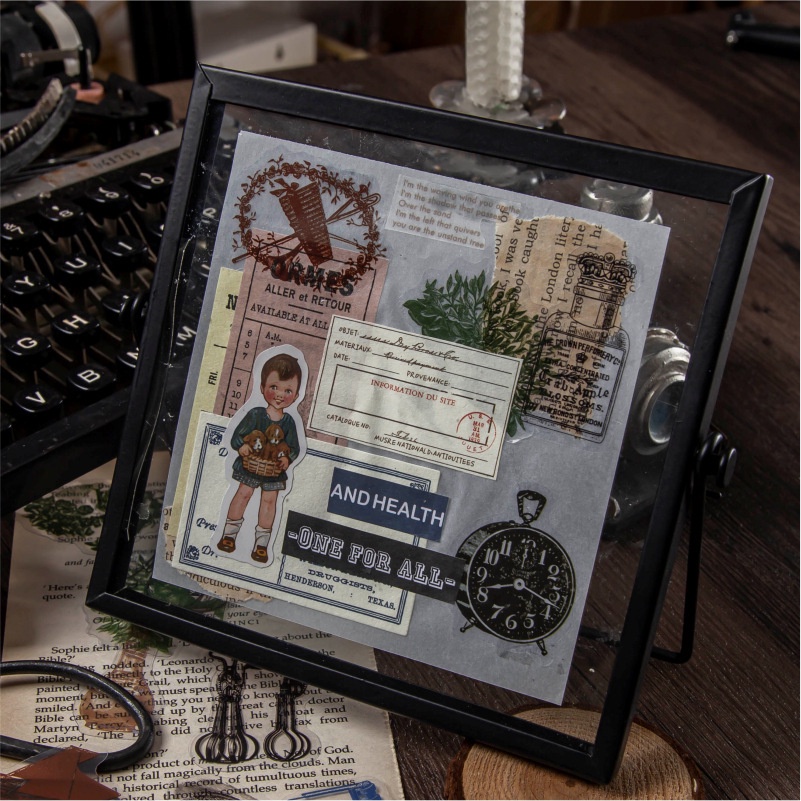 Sticker vintage dán sổ điện thoại set 30 miếng retro HD224-K59 trang trí sổ tay, bullet journal, scrapbook, nhật ký...