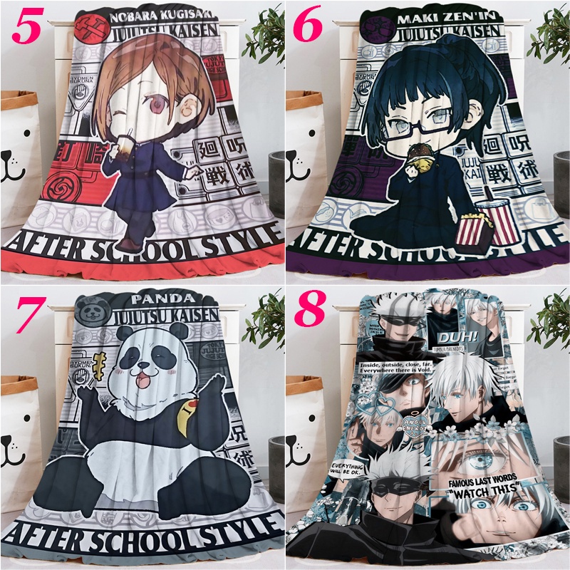 Chăn Điều Hòa Không Khí 4 Kích Cỡ Bằng Vải flannel Siêu Mềm Nhẹ In Hình anime Nhật Bản jujutsu kaisen Cho Trẻ Em