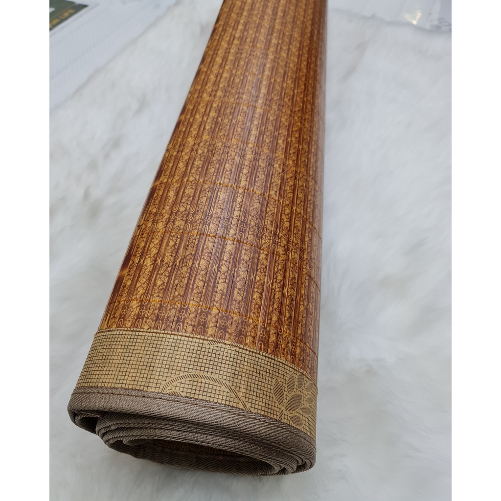 Chiếu Trúc chiếu tre Tăm Tây Bắc, Chiếu Trúc Vân Gỗ in họa tiết sang trọng, nằm rất mát.