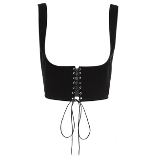 Vipdeal1 Áo crop top corset Ôm Dáng Màu Trơn Có Thể Điều Chỉnh Kích Cỡ Cho Nữ