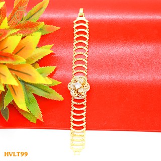 Vòng Tay, Lắc Tay Nữ Mặt Đính Đá Xi Mạ Vàng Non Cao Cấp - Trang Sức Hava Hong Kong - HVLT99