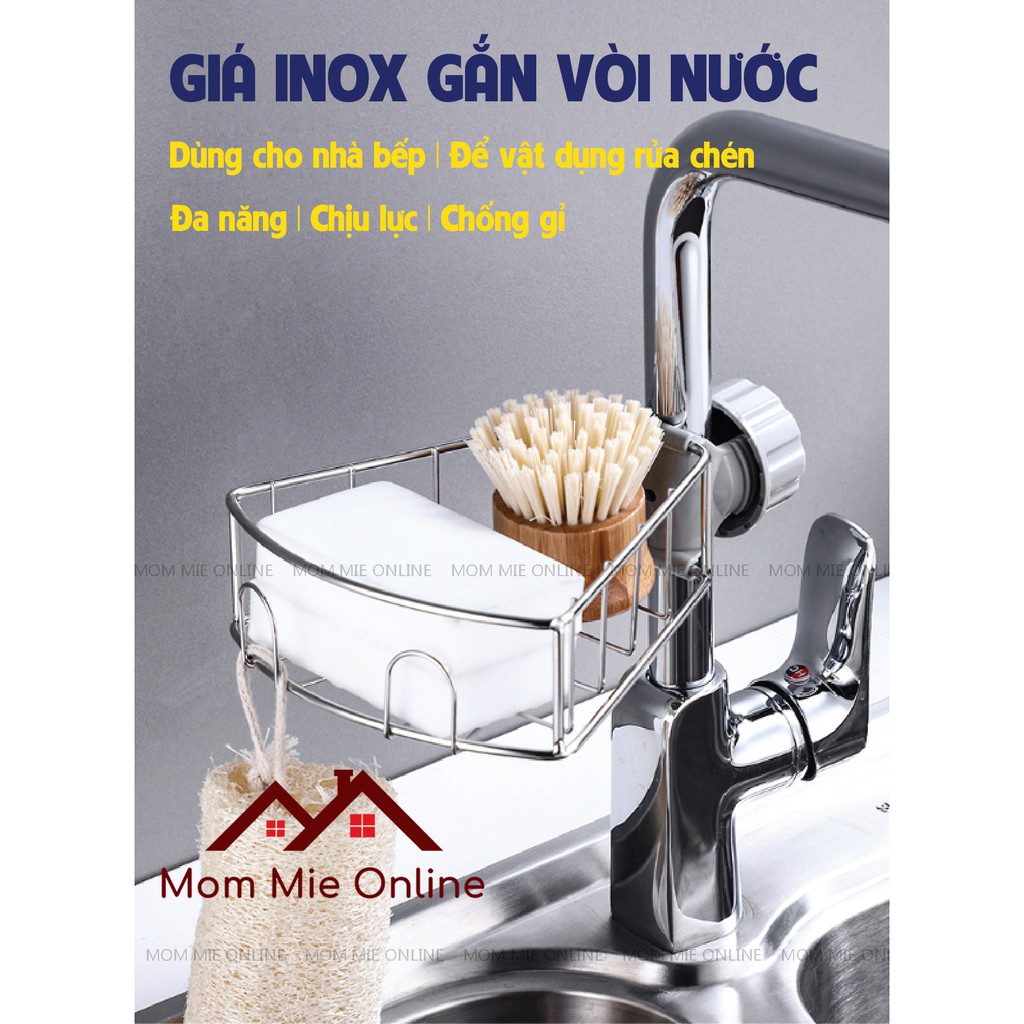 [Inox cao cấp] - Giá để đồ rửa chén gắn vòi nước, giá inox đựng đồ rửa ...